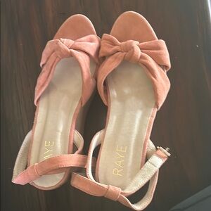 RAYE Pink Suede Sandals with Bow Detail    A3
